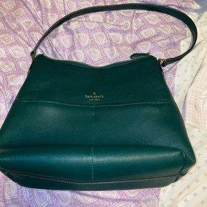 Kate Spade New York emerald green leather hobo